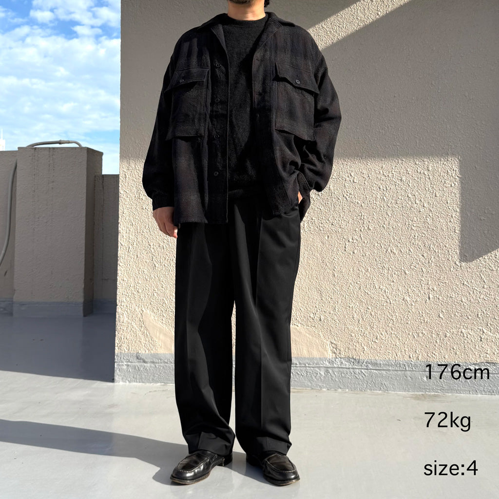 Kaptain Sunshine : Wool Cotton Chino Riviera Pants (BLACK)