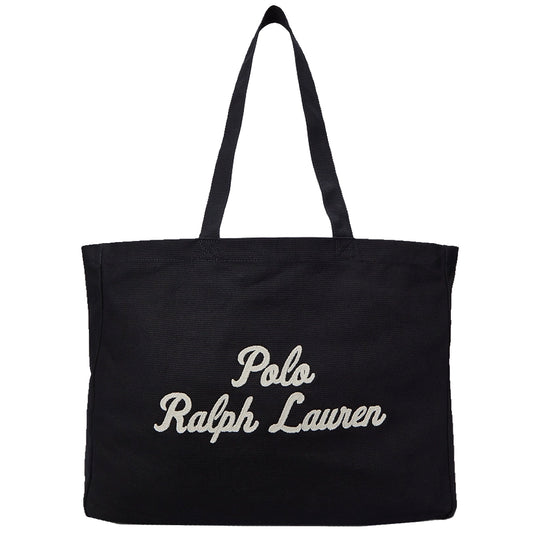 POLO RALPH LAUREN : エンブロイダリー キャンバス トート (BLACK)