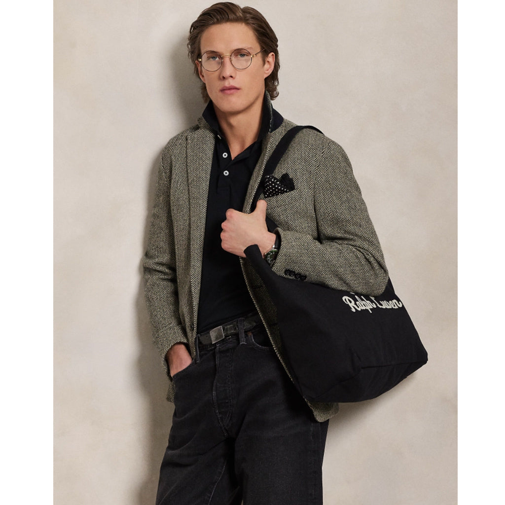 POLO RALPH LAUREN : エンブロイダリー キャンバス トート (BLACK)
