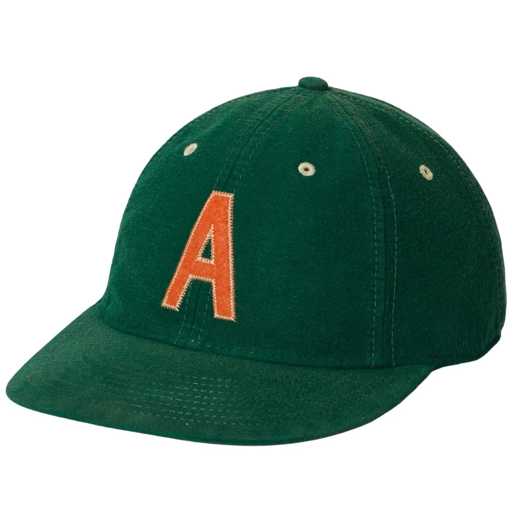 POLO RALPH LAUREN : FELT-PATCH CHAMOIS BASEBALL CAP (PARK GREEN)