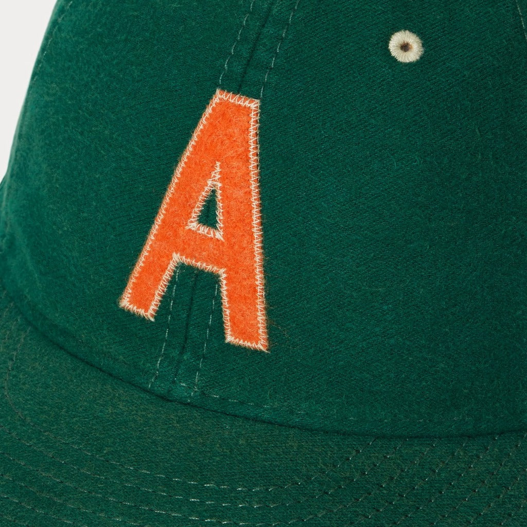 POLO RALPH LAUREN : FELT-PATCH CHAMOIS BASEBALL CAP (PARK GREEN)