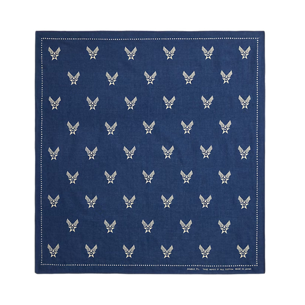 Double RL : WINGED-LOGO INDIGO BANDANA