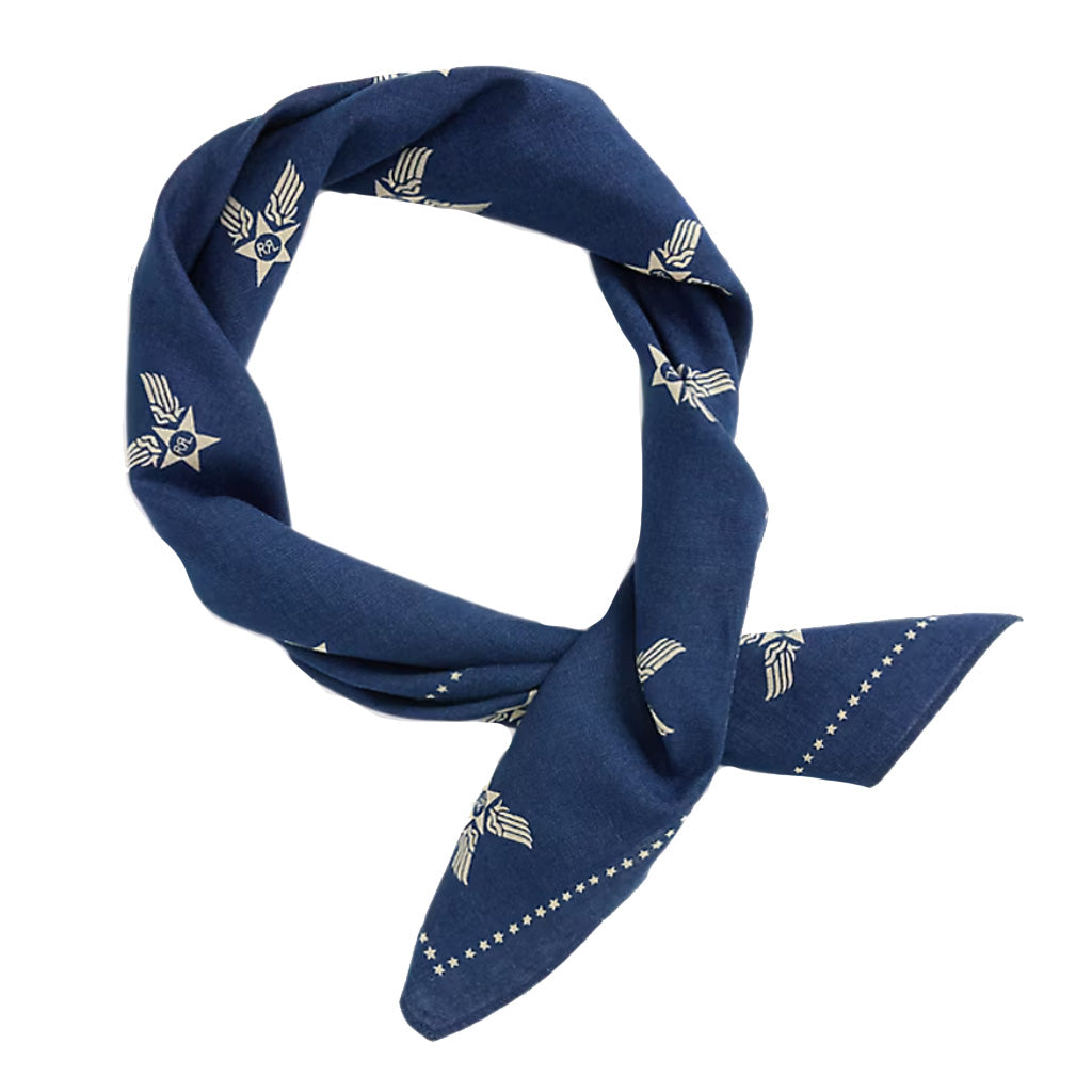 Double RL : WINGED-LOGO INDIGO BANDANA