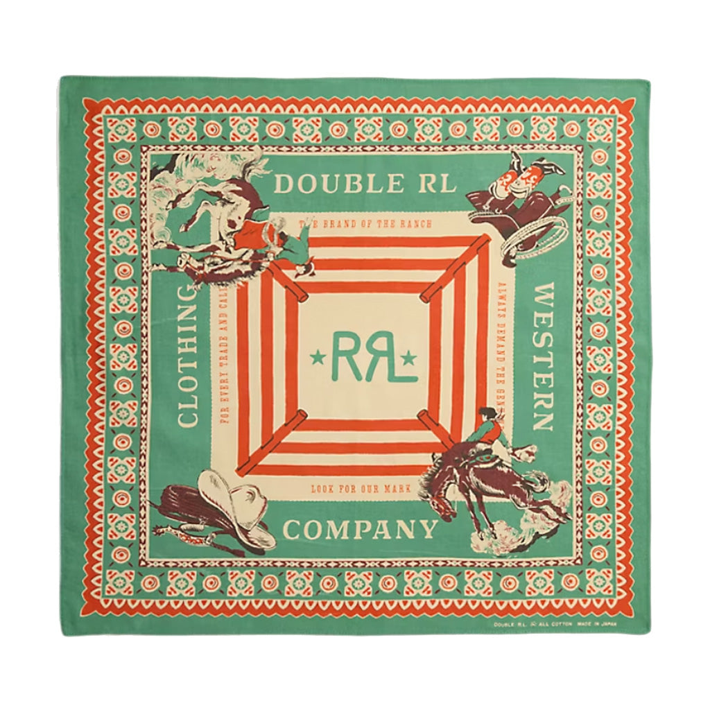 Double RL : WESTERN PRINT COTTON BANDANA