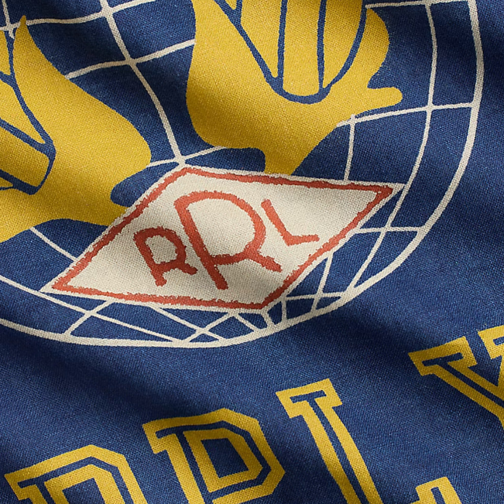 Double RL : LOGO COTTON BANDANA (INDIGO/YELLOW/CREAM)
