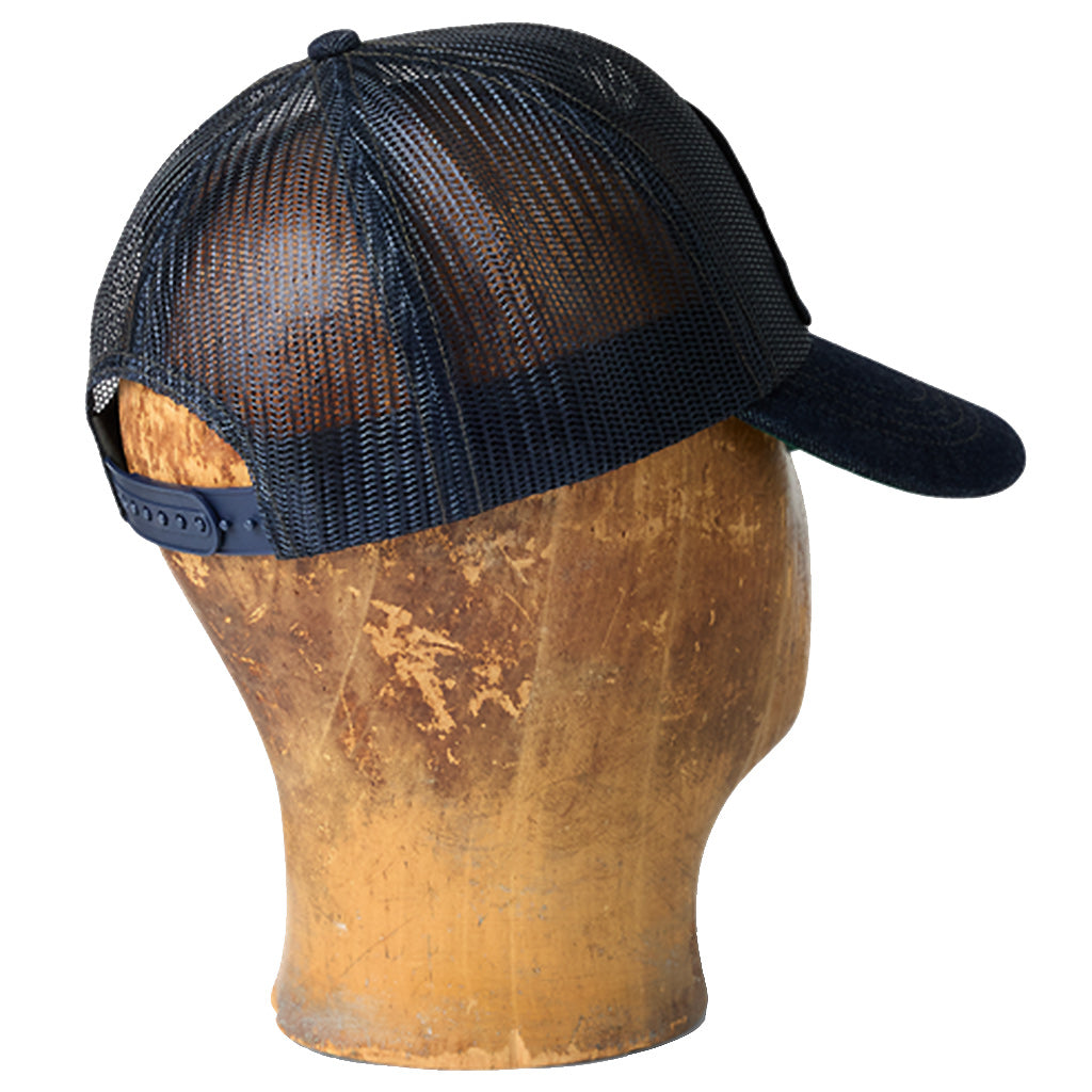Double RL : DENIM-BILL MESH TRUCKER CAP (NAVY)