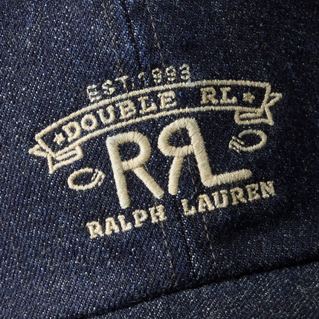 Double RL : RANCH LOGO DENIM BALL CAP (BLUE)