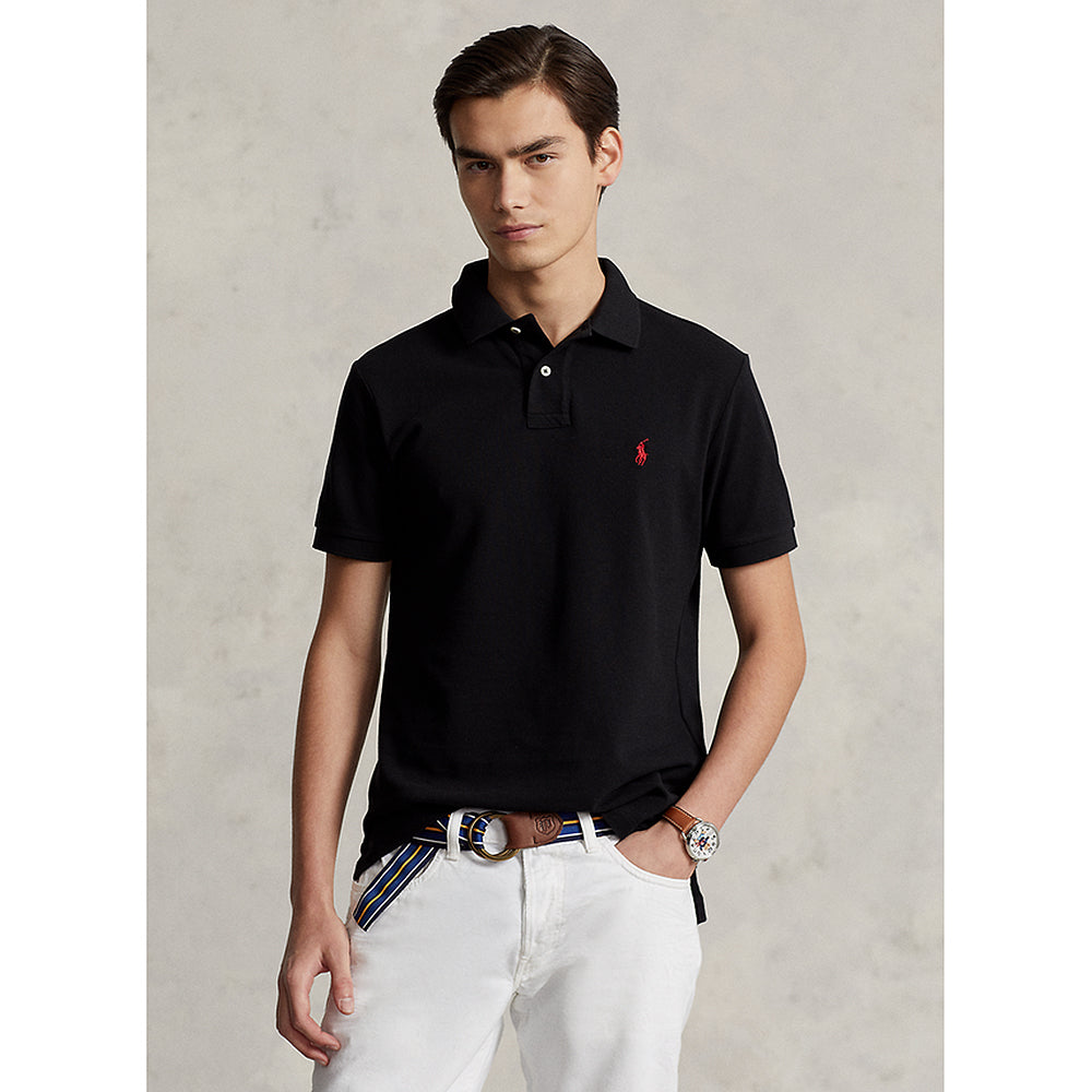 POLO RALPH LAUREN『カスタム スリム フィット メッシュ ポロシャツ』(BLACK)