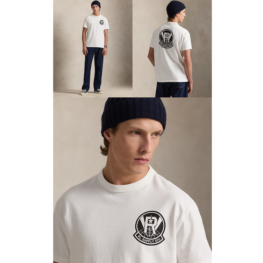 POLO RALPH LAUREN : リラックスフィット ヘビーウェイト グラフィック Tシャツ (WHITE)