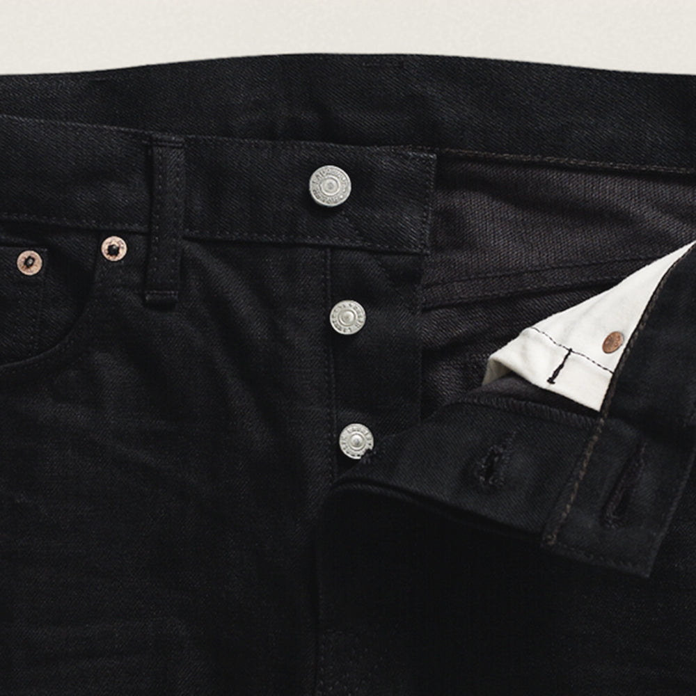 Double RL : SLIM FIT BLACK SELVEDGE JEAN (WORN IN BLACK WASH)
