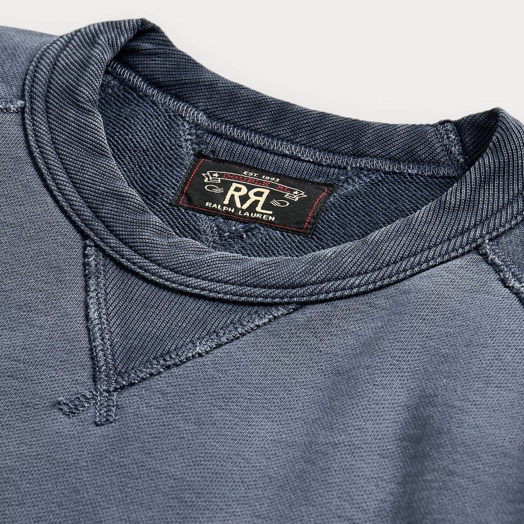 Double RL : GARMENT-DYE FRENCH TERRY SWEAT SHIRT (NAVY)
