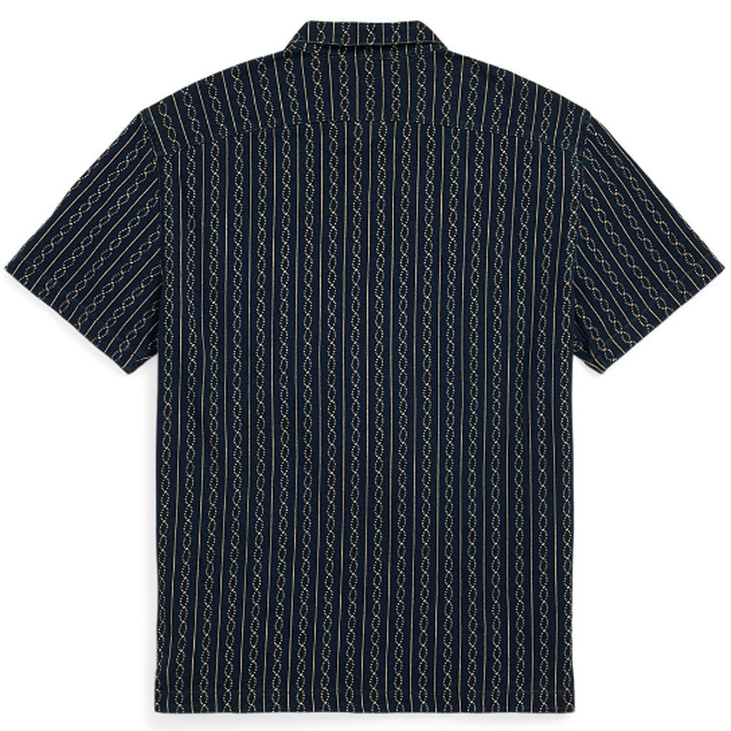 Double RL : INDIGO PRINT JERSEY CAMP SHIRT (NAVY)