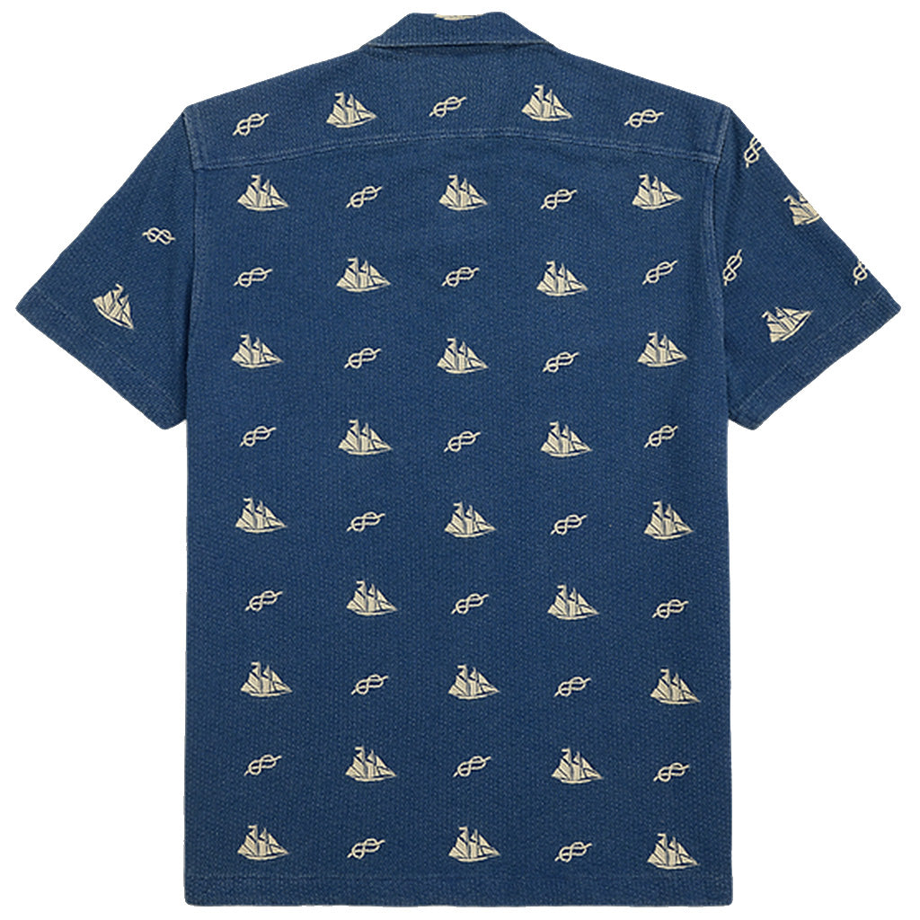 【SALE40%OFF】Double RL : NAUTICAL EMBROIDERED PIQUE CAMP SHIRT