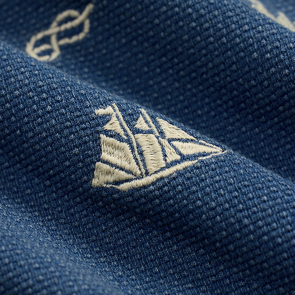 【SALE40%OFF】Double RL : NAUTICAL EMBROIDERED PIQUE CAMP SHIRT