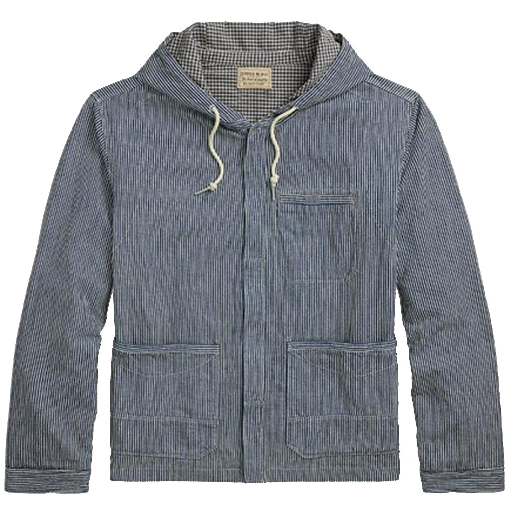 【SALE40%OFF】Double RL : INDIGO STRIPED TWILL HOODED JACKET