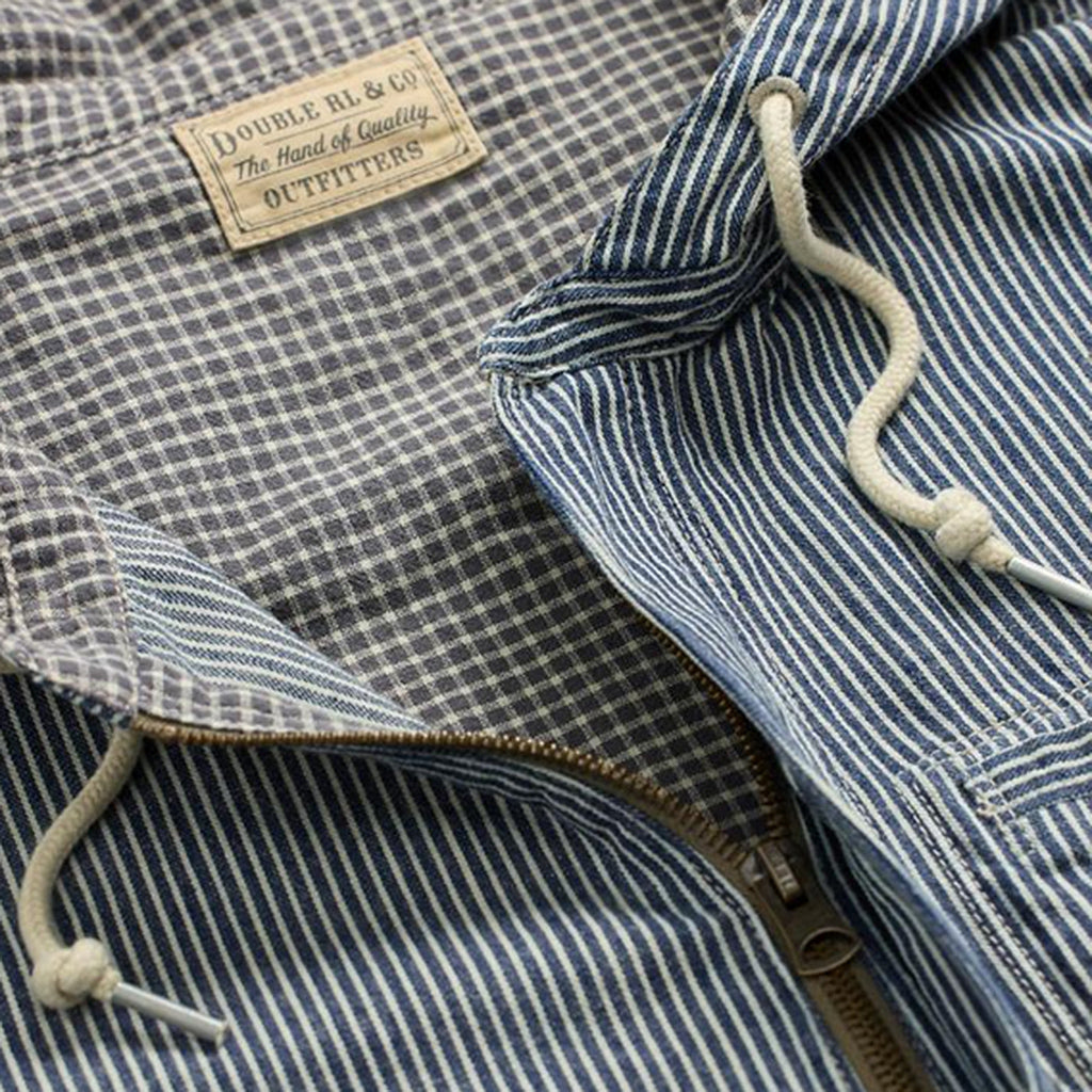 【SALE40%OFF】Double RL : INDIGO STRIPED TWILL HOODED JACKET