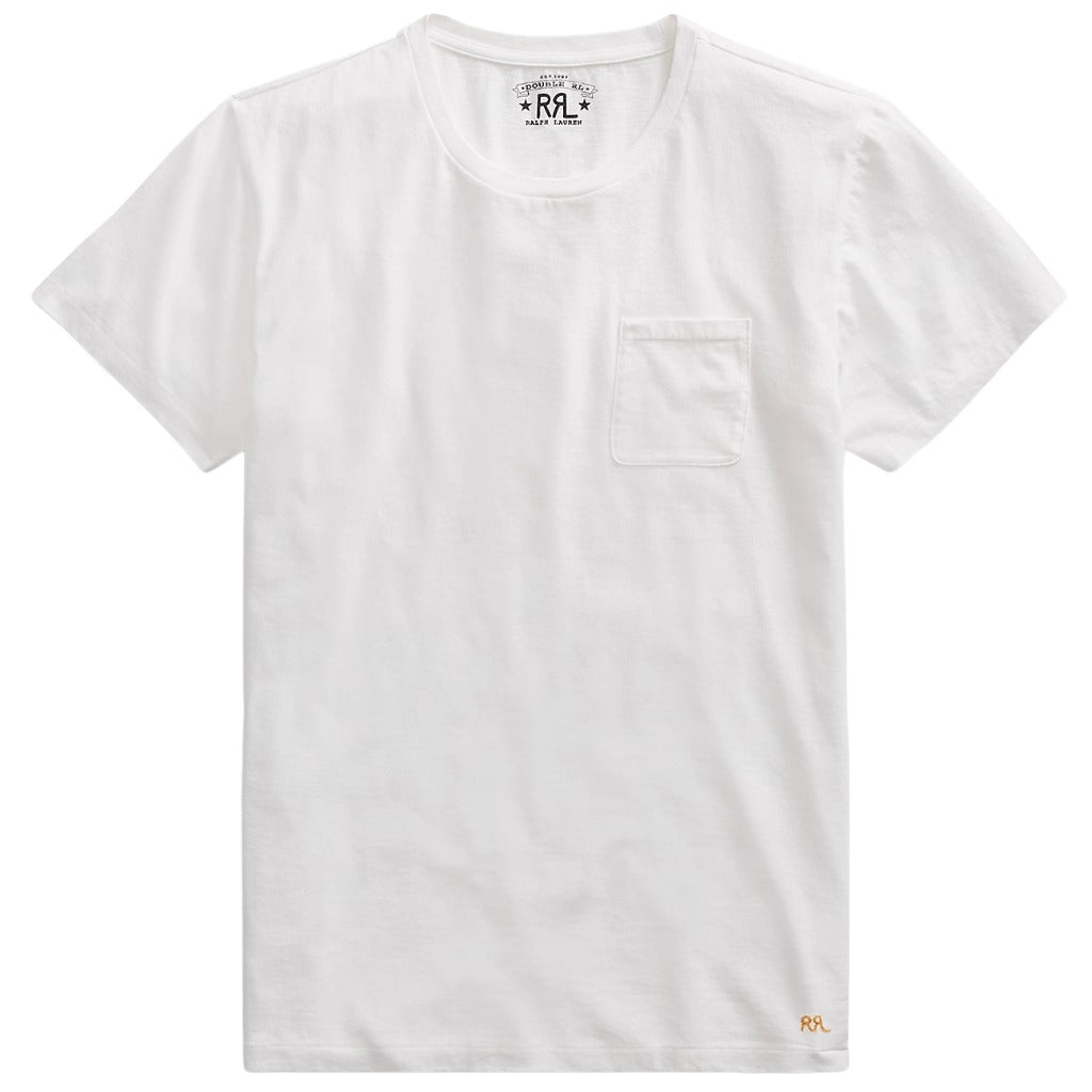 Double RL : JERSEY POCKET T-SHIRT (WHITE)