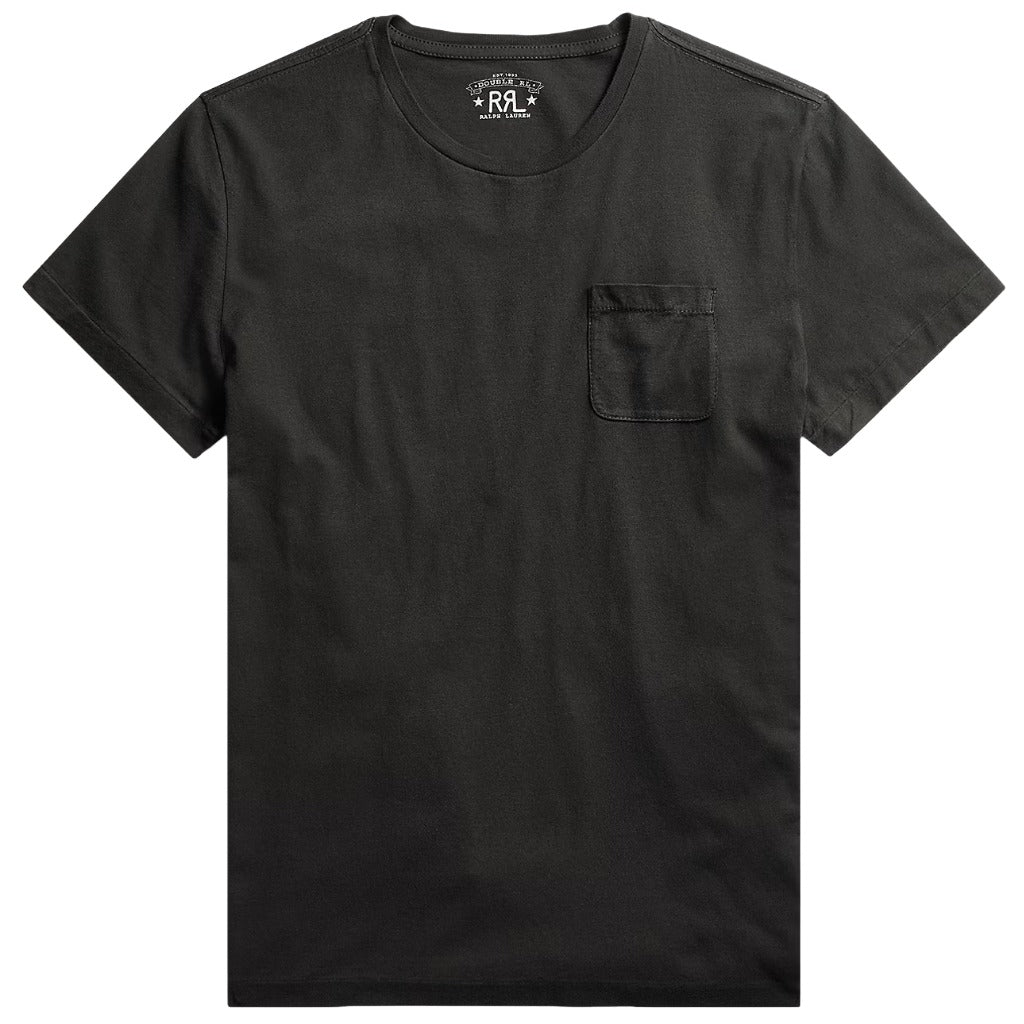 Double RL : JERSEY POCKET T-SHIRT (BLACK)