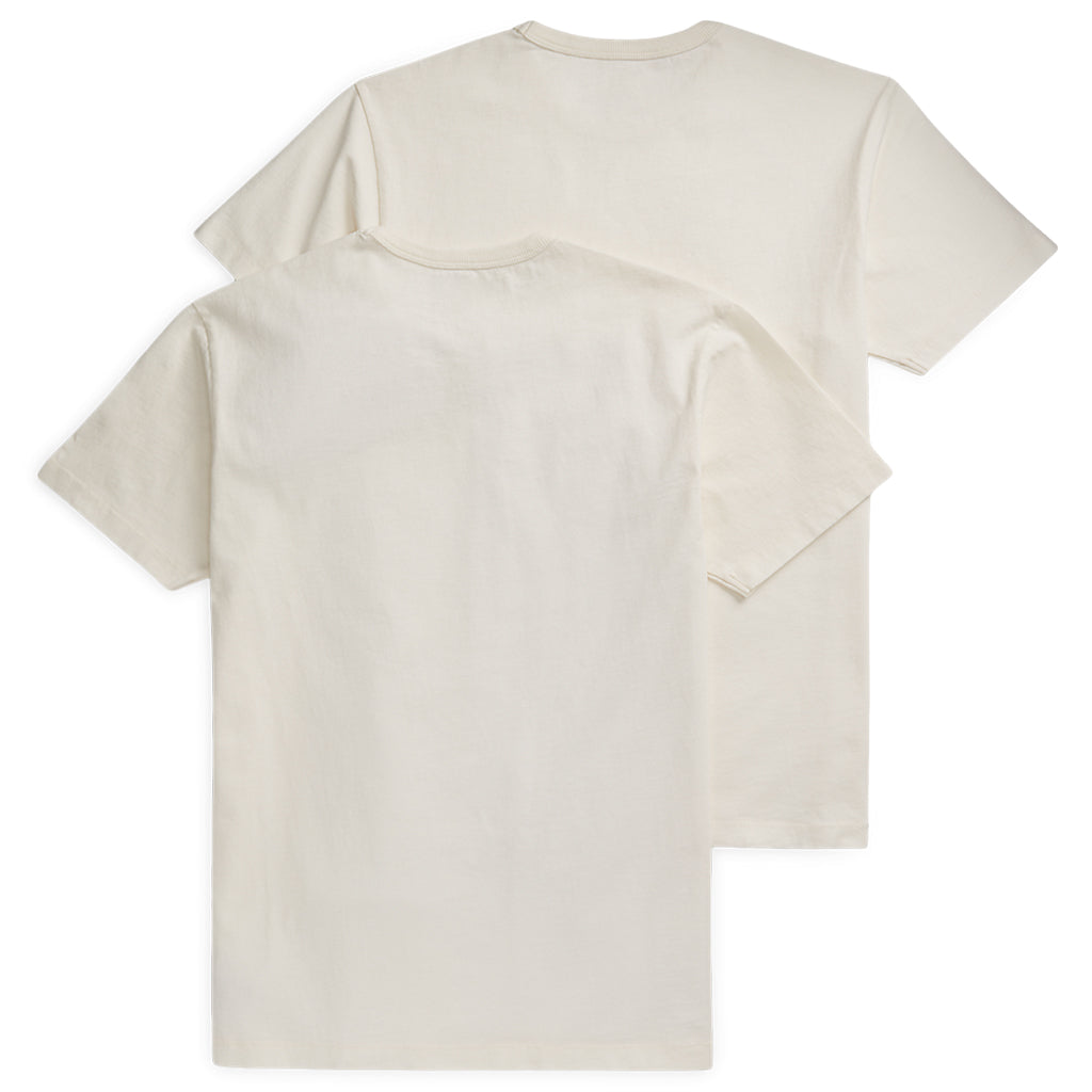 Double RL : GARMENT-DYED POCKET T-SHIRT 2PACK (WHITE)