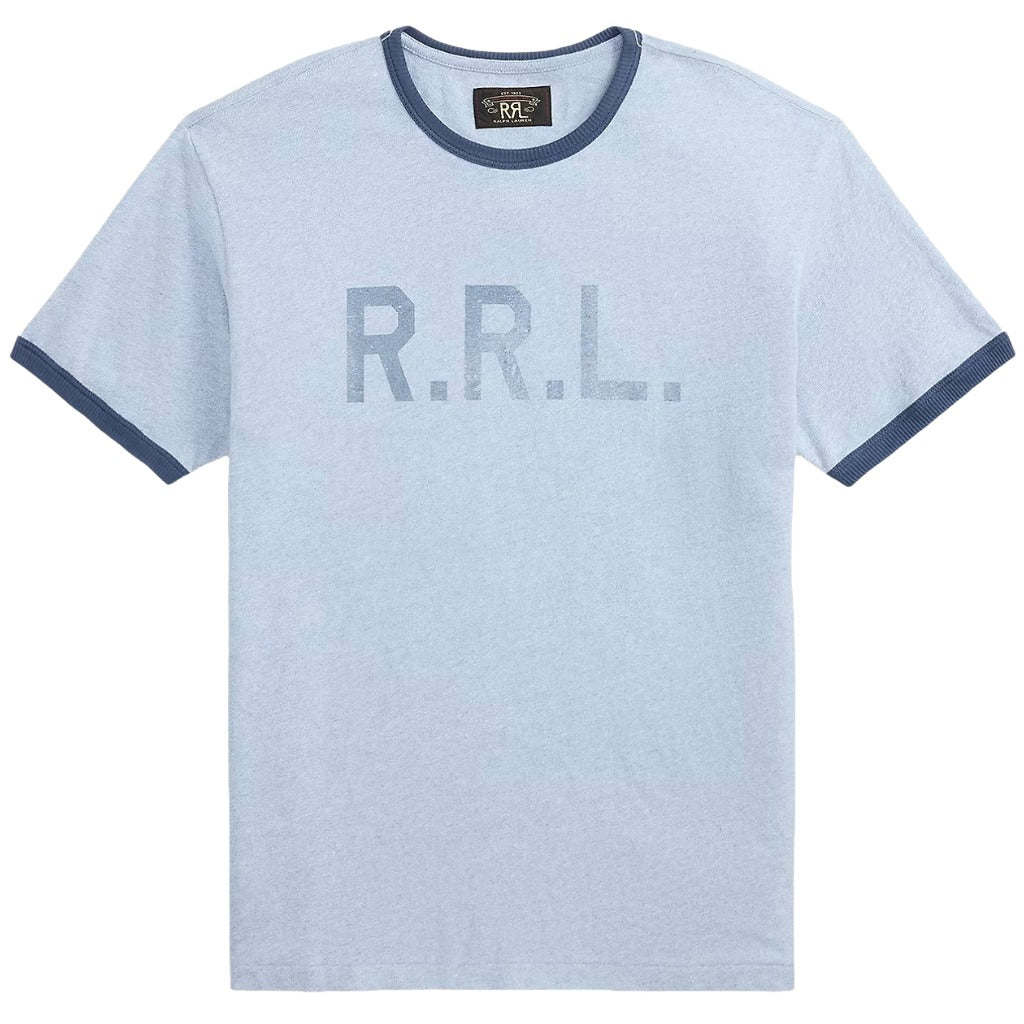 Double RL : LOGO JERSEY RINGER T-SHIRT (BLUE)