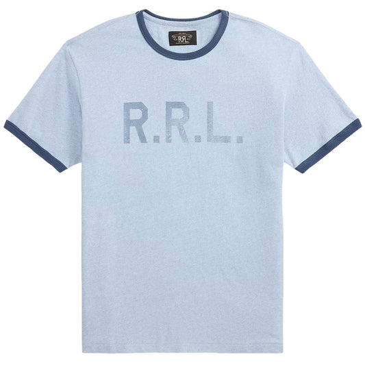 Double RL : LOGO JERSEY RINGER T-SHIRT (BLUE)
