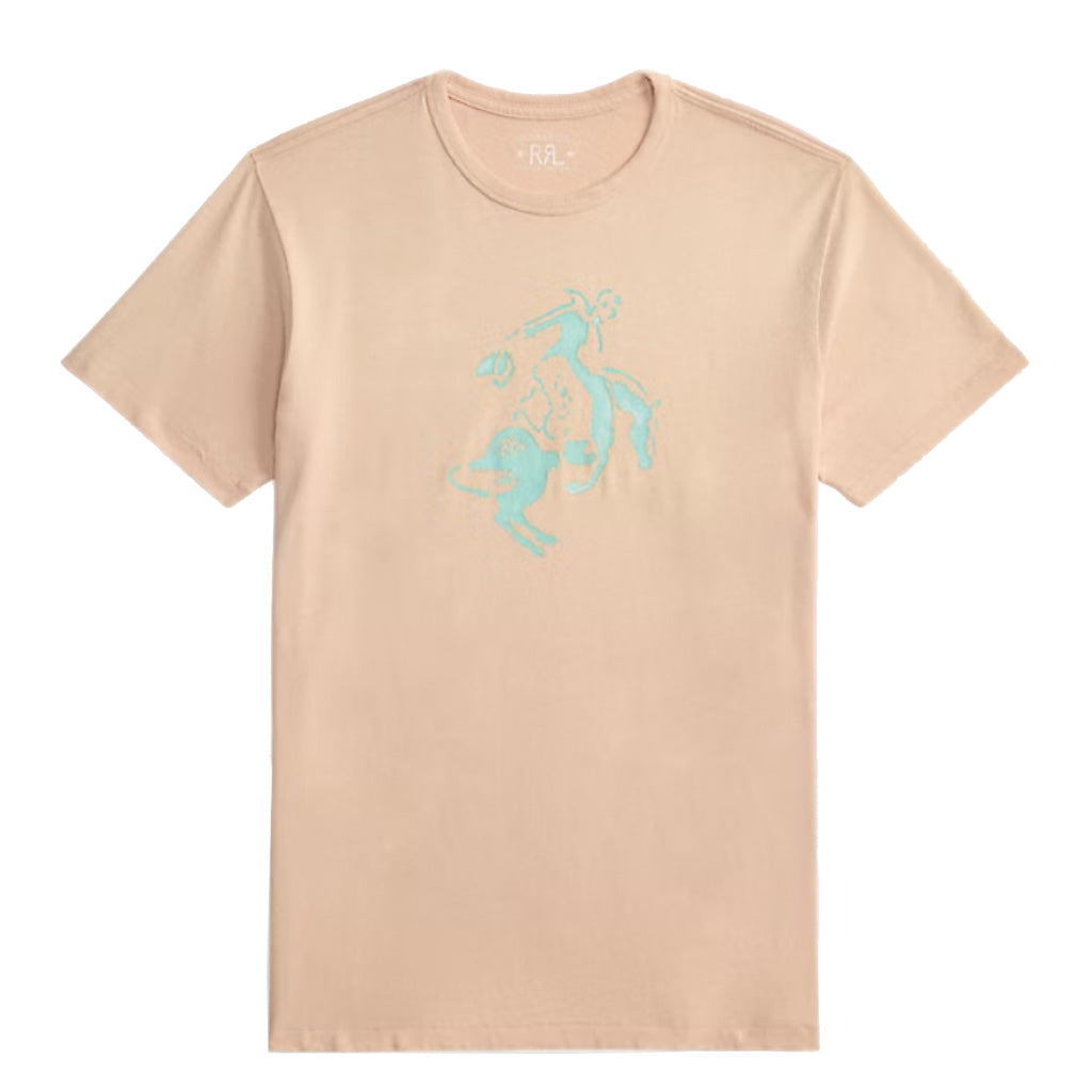 【SALE30%OFF】Double RL : COTTON HEMP GRAPHIC T-SHIRT (FADED PINK)