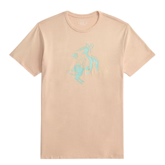 【SALE30%OFF】Double RL : COTTON HEMP GRAPHIC T-SHIRT (FADED PINK)