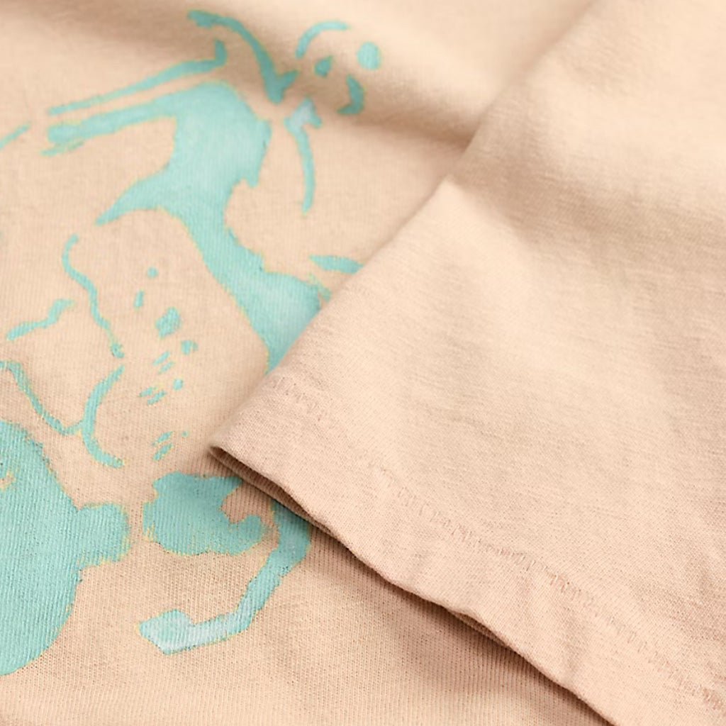 Double RL : COTTON HEMP GRAPHIC T-SHIRT (FADED PINK)