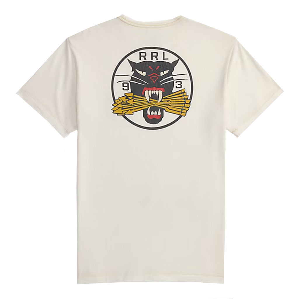 Double RL : GARMENT-DYED JERSEY GRAPHIC T-SHIRT (WARM WHITE)