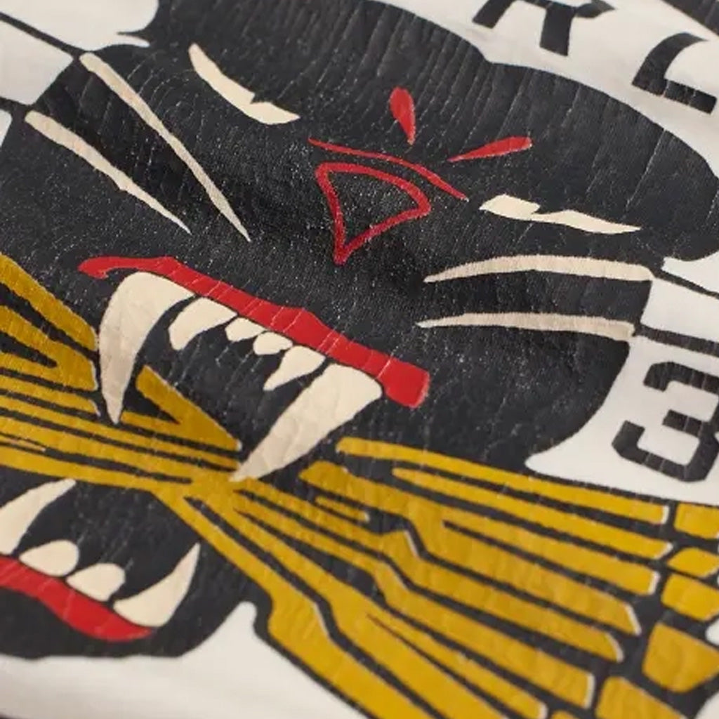 Double RL : GARMENT-DYED JERSEY GRAPHIC T-SHIRT (WARM WHITE)