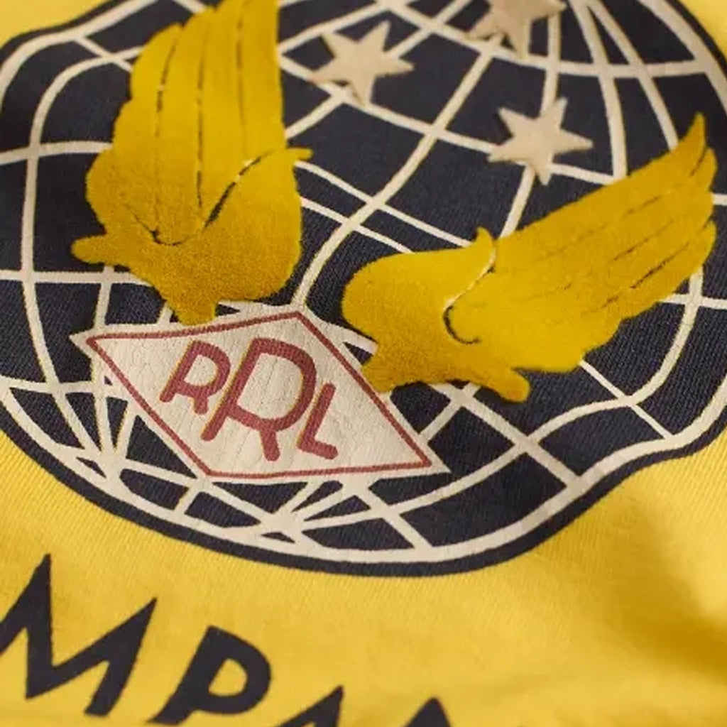 Double RL : GARMENT-DYED JERSEY GRAPHIC T-SHIRT (VINTAGE YELLOW)