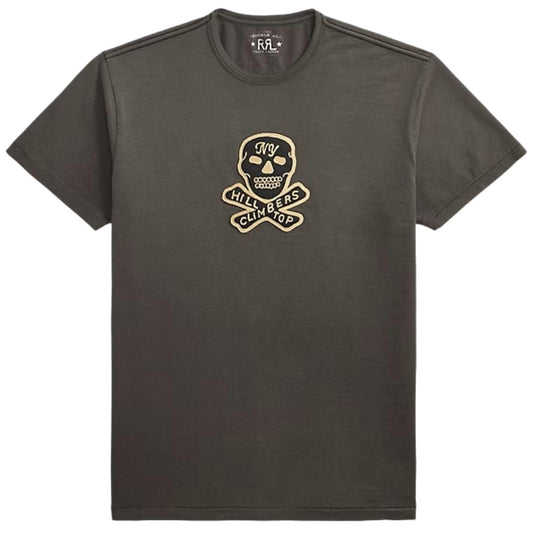 Double RL : SKULL PATCH JERSEY T-SHIRT (FADED BLACK)