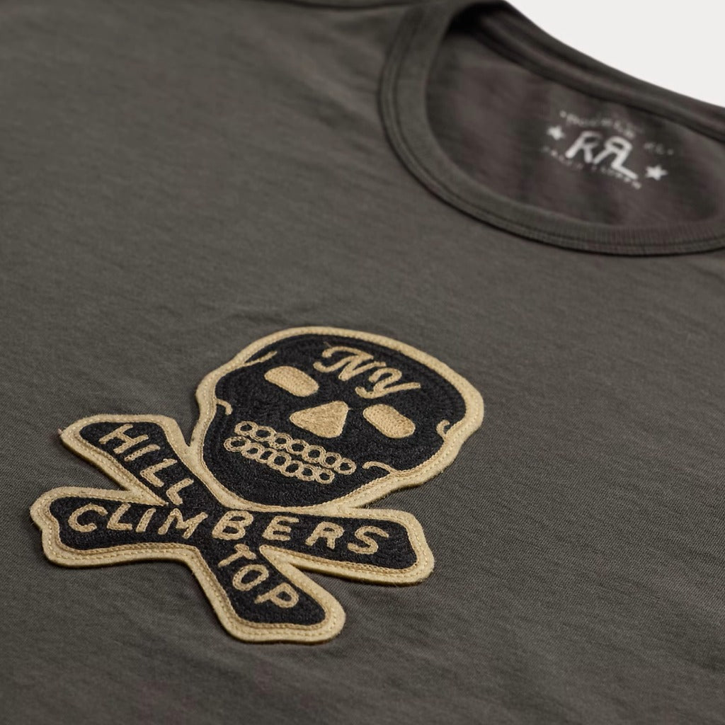Double RL : SKULL PATCH JERSEY T-SHIRT (FADED BLACK)