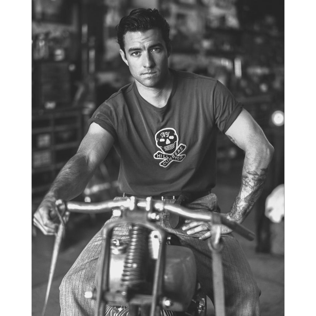 Double RL : SKULL PATCH JERSEY T-SHIRT (FADED BLACK)