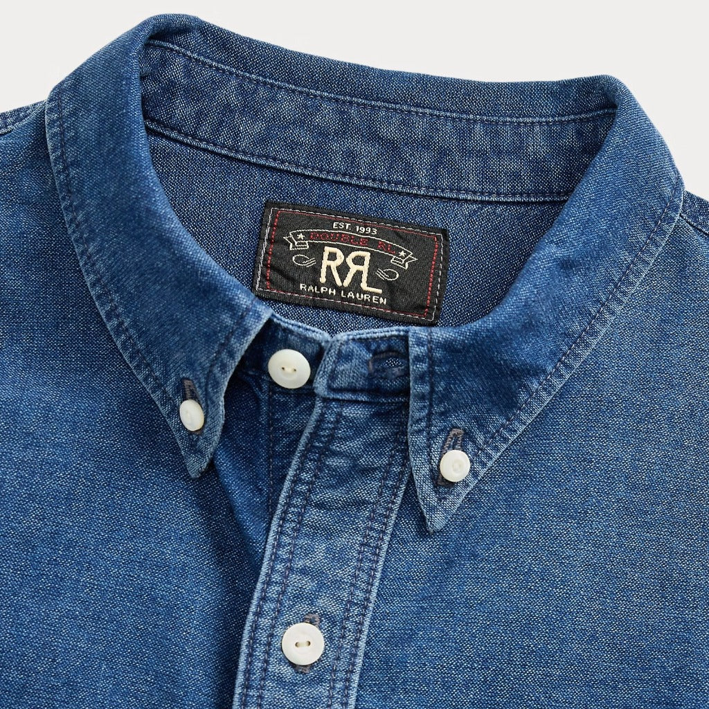 Double RL : INDIGO OXFORD WORK SHIRT