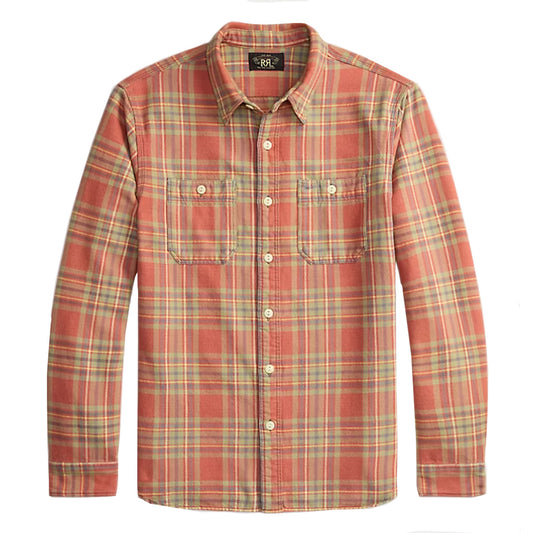 【SALE30%OFF】Double RL : PLAID TWILL WORKSHIRT (RED/BLUE/GREEN)