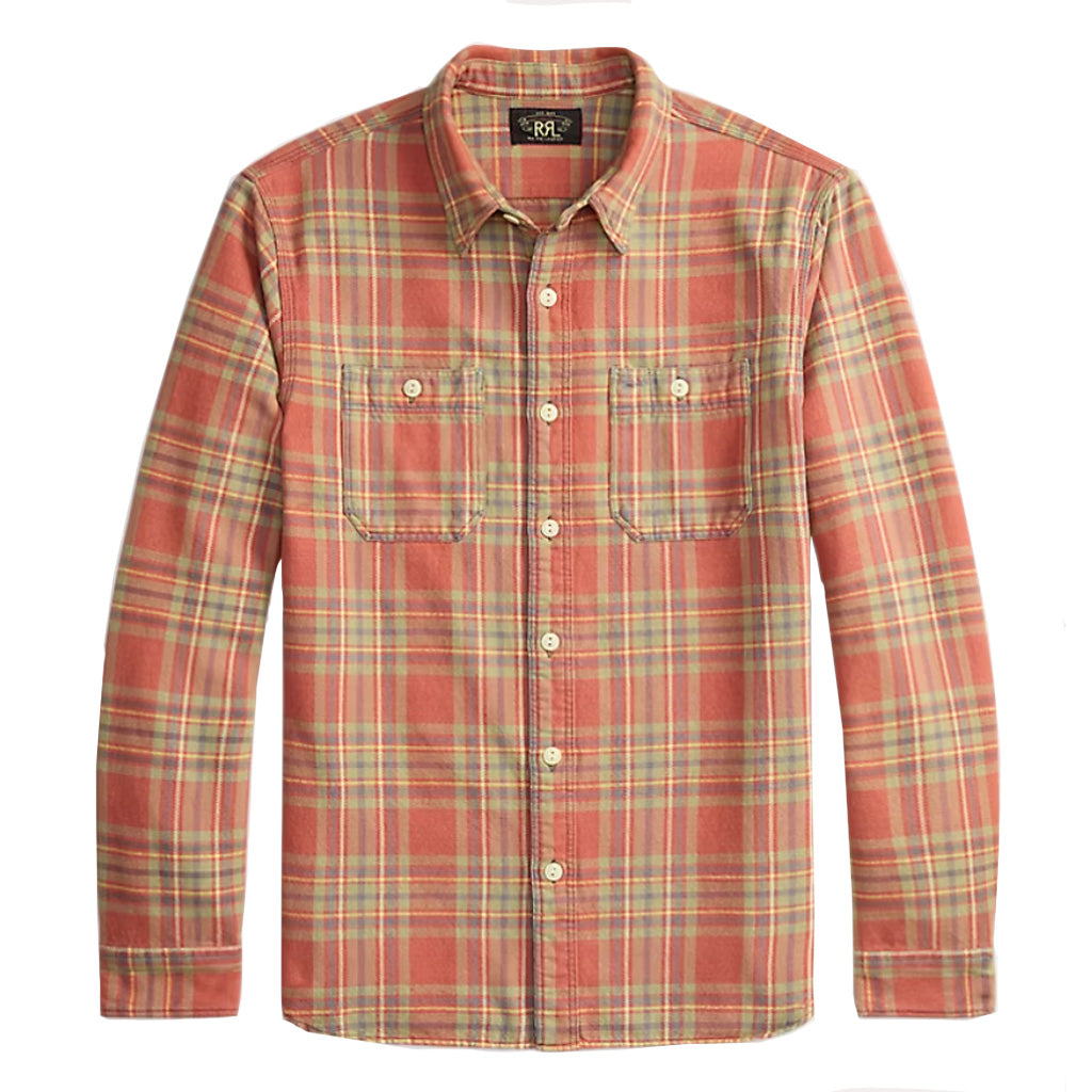 Double RL : PLAID TWILL WORKSHIRT (RED/BLUE/GREEN)