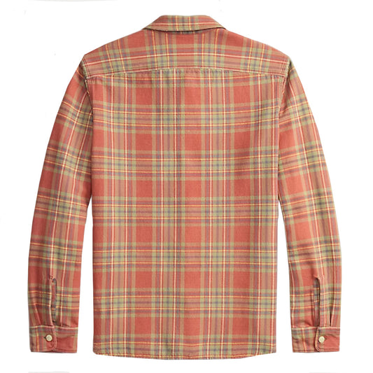 Double RL : PLAID TWILL WORKSHIRT (RED/BLUE/GREEN)