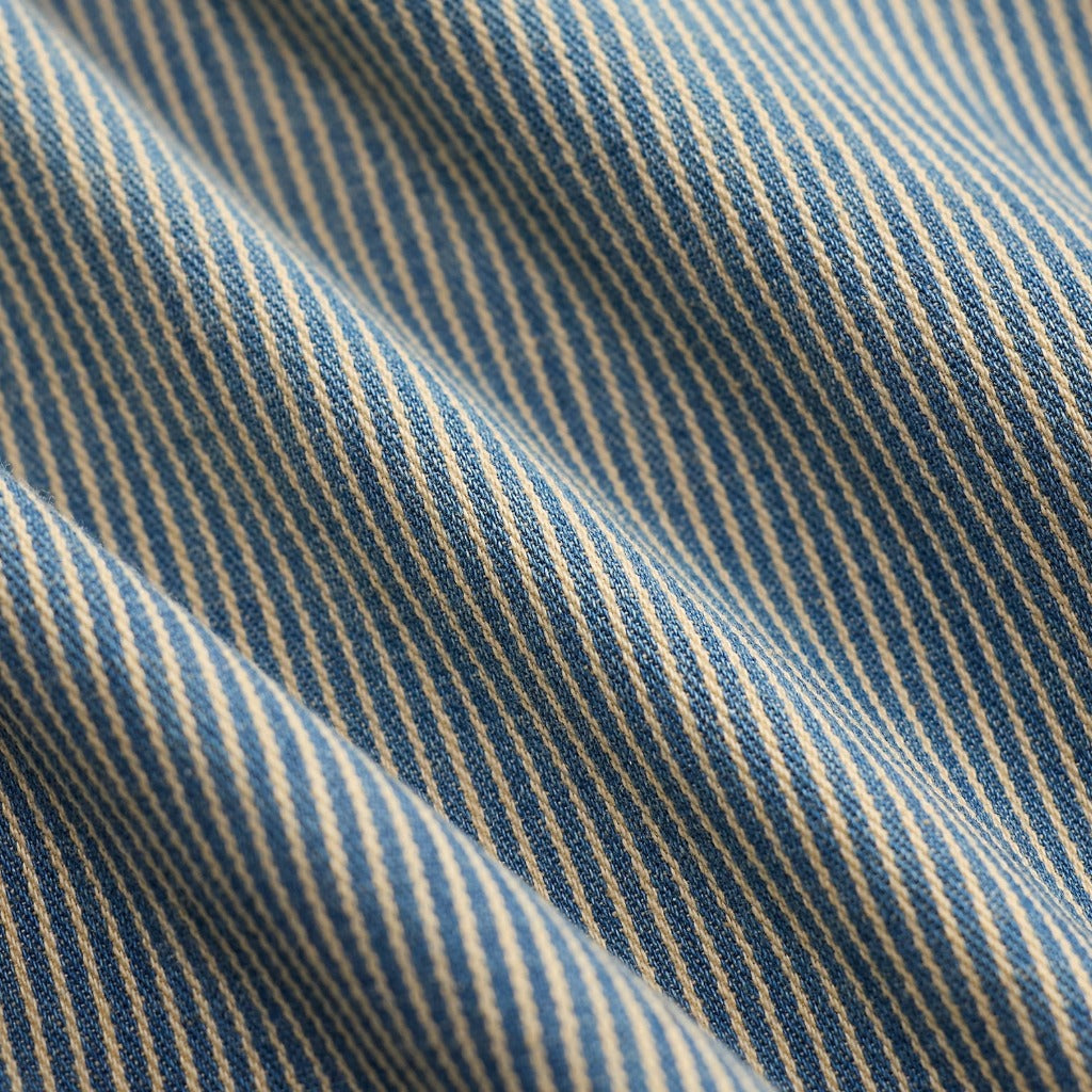 Double RL : INDIGO STRIPED TWILL WORK SHIRT (BLUE STRIPE)