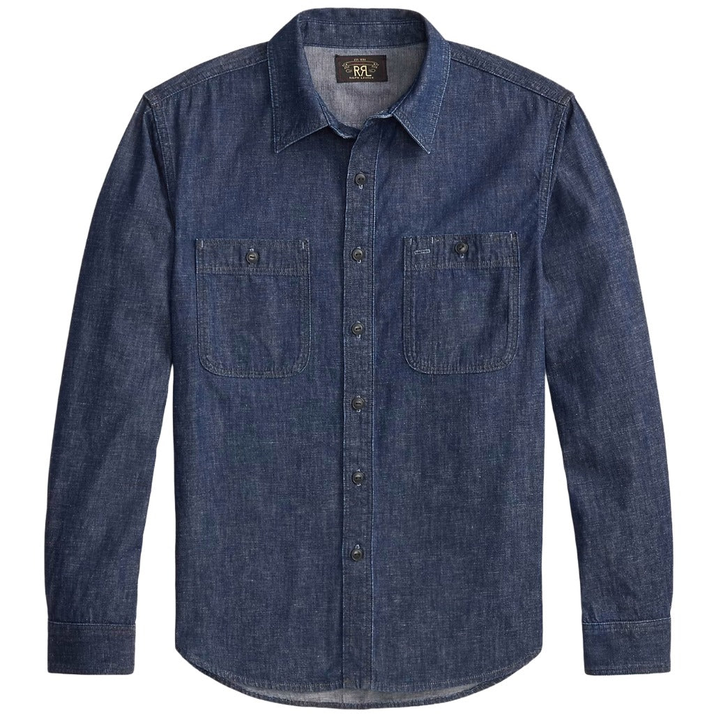 Double RL : INDIGO DENIM WORK SHIRT (INDIGO RINSE)
