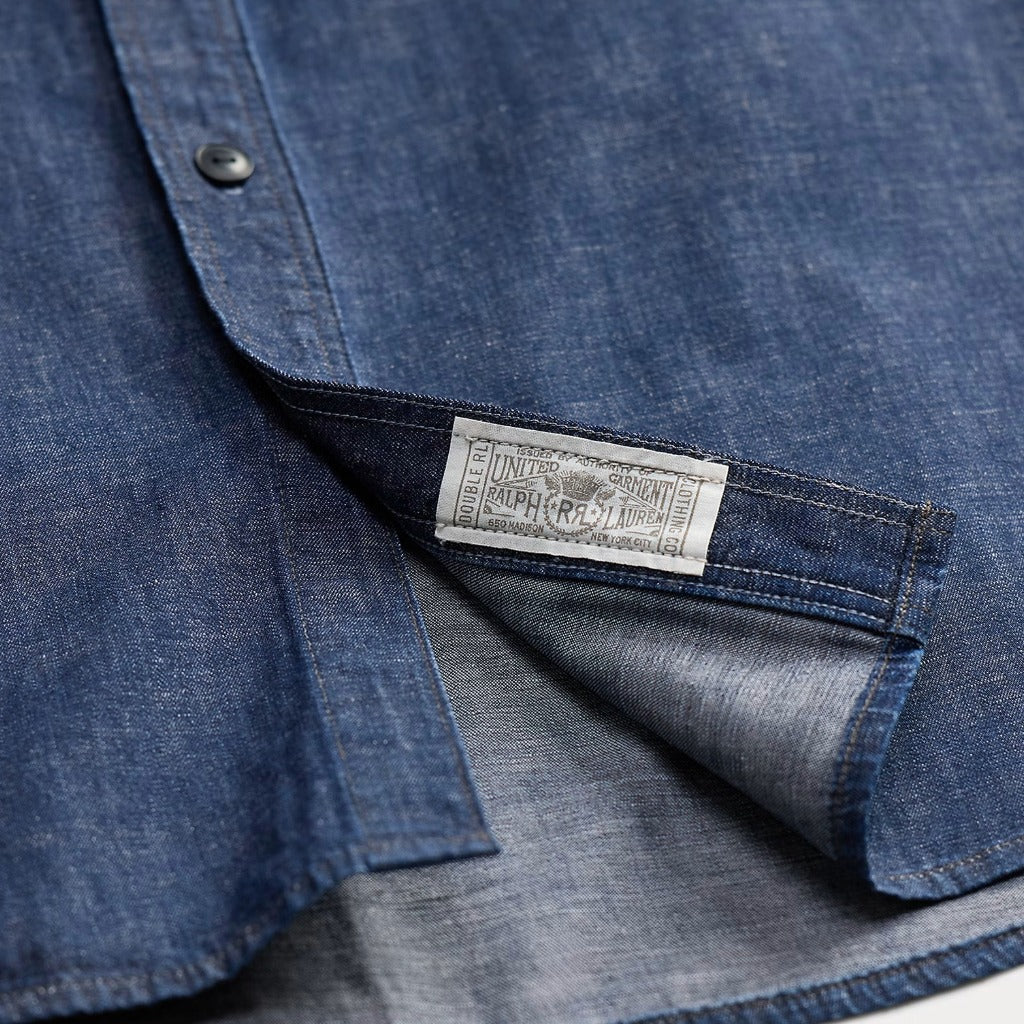 Double RL : INDIGO DENIM WORK SHIRT (INDIGO RINSE)