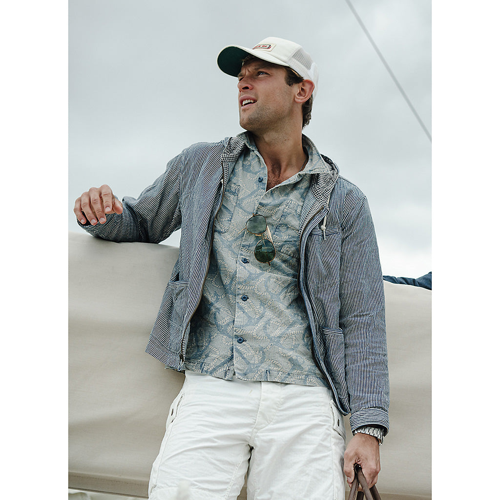 【SALE40%OFF】Double RL : INDIGO ANCHOR PRINT CAMP SHIRT