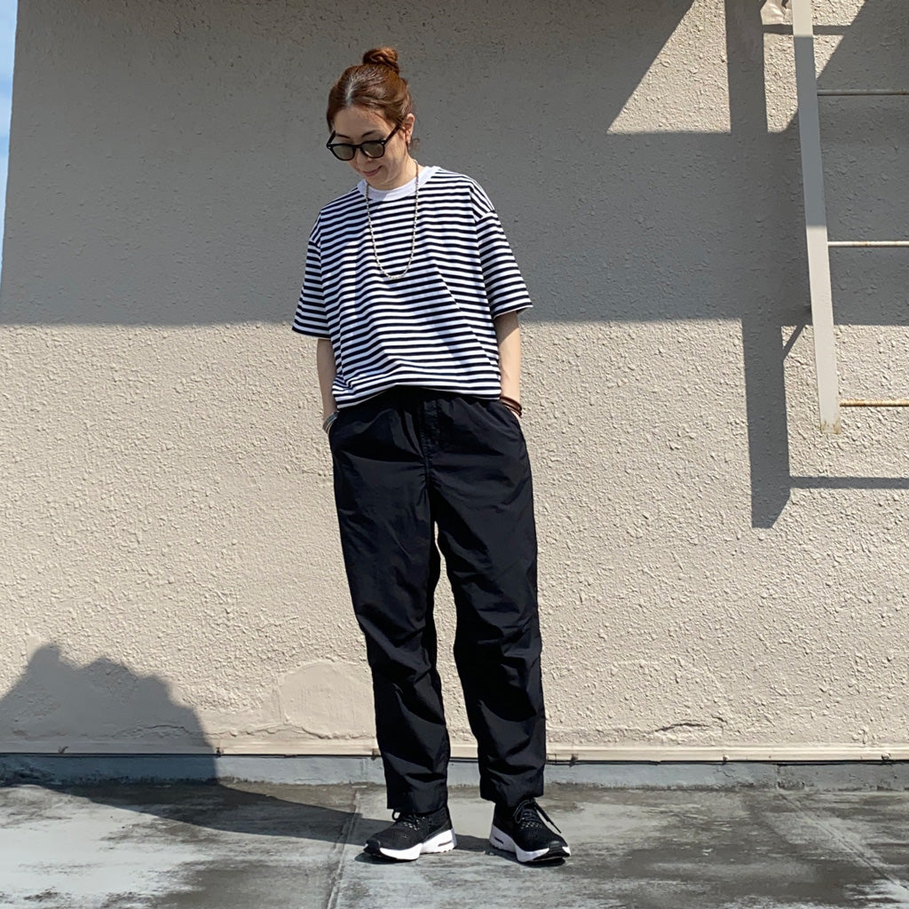 【SALE30%OFF】nanamica『COOLMAX Stripe Jersey Tee』(Black/White)