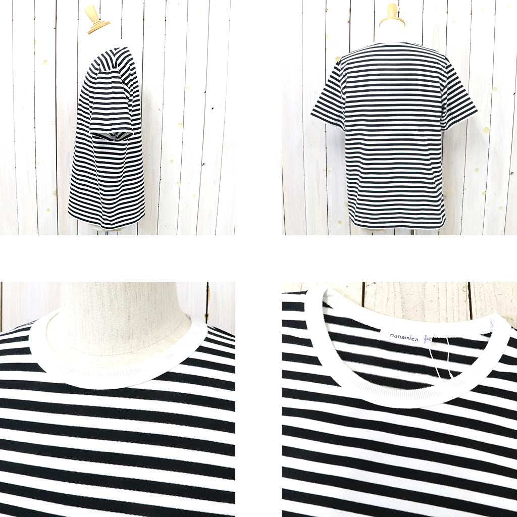 【SALE30%OFF】nanamica『COOLMAX Stripe Jersey Tee』(Black/White)