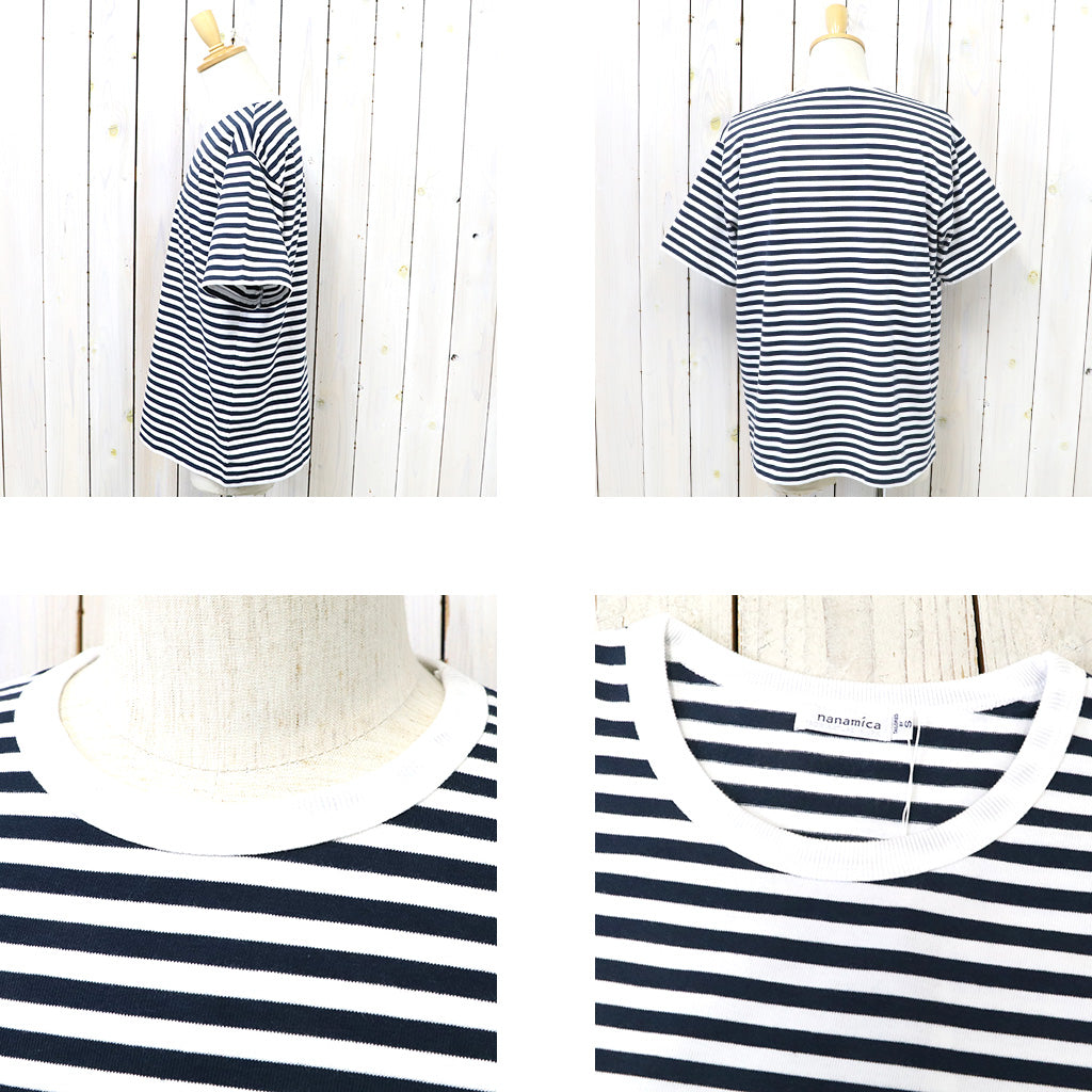 nanamica『COOLMAX Stripe Jersey Tee』(Navy/White)