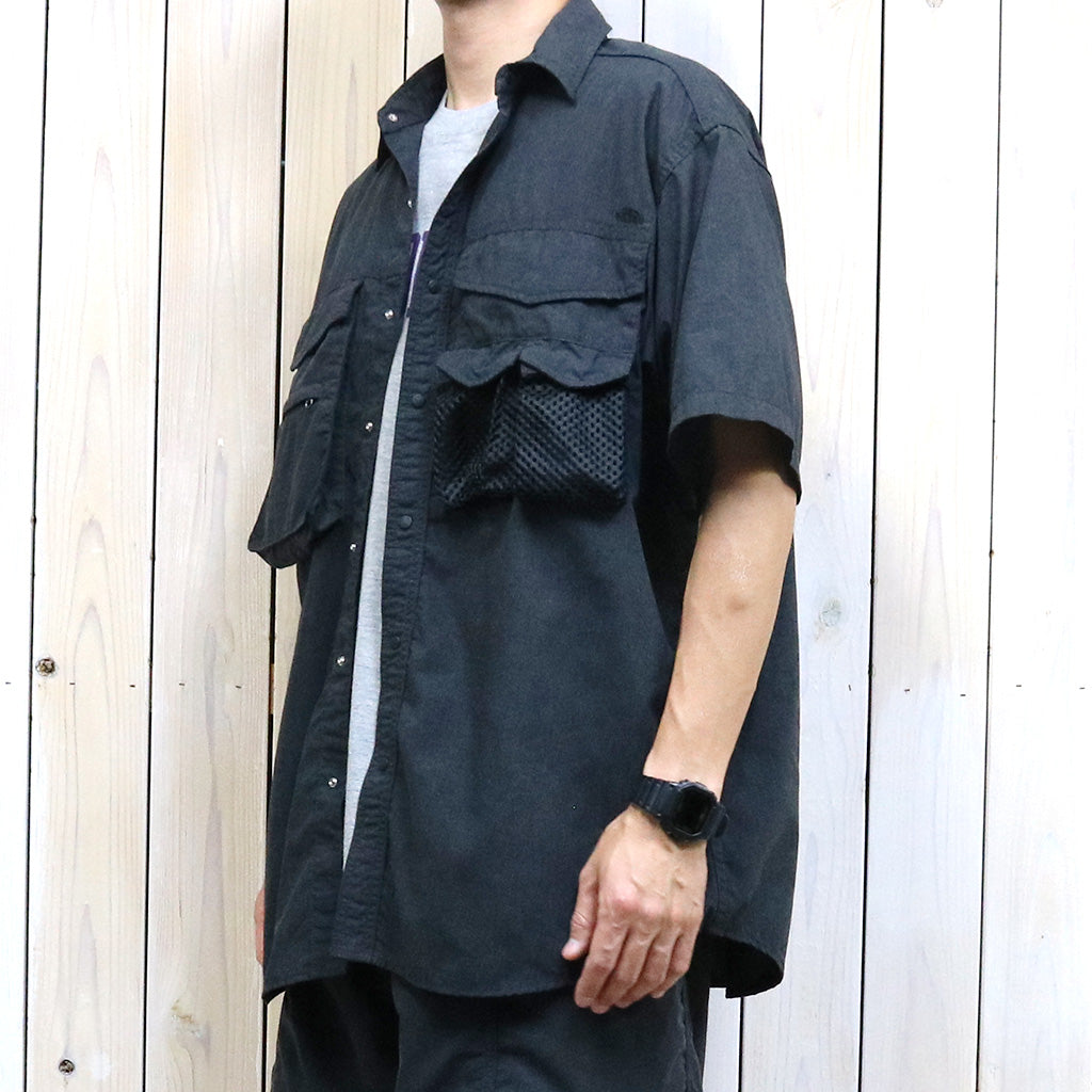 【SALE30%OFF】THE NORTH FACE PURPLE LABEL『Polyester Linen Field H/S  Shirt』(Black)