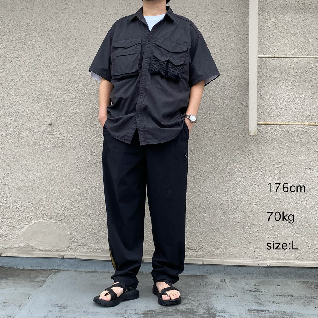 【SALE40%OFF】THE NORTH FACE PURPLE LABEL『Polyester Linen Field H/S Shirt』(Black)