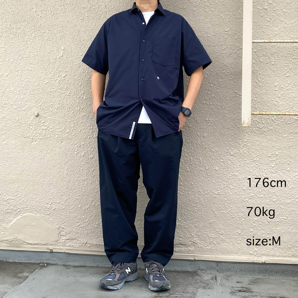 nanamica『Regular Collar Wind S/S Shirt』(Dark Navy)