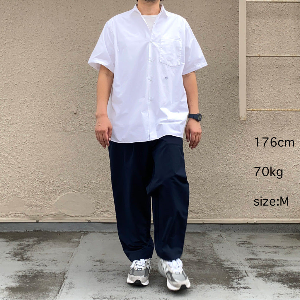 【SALE30%OFF】nanamica『Regular Collar Wind H/S Shirt』(Off White)