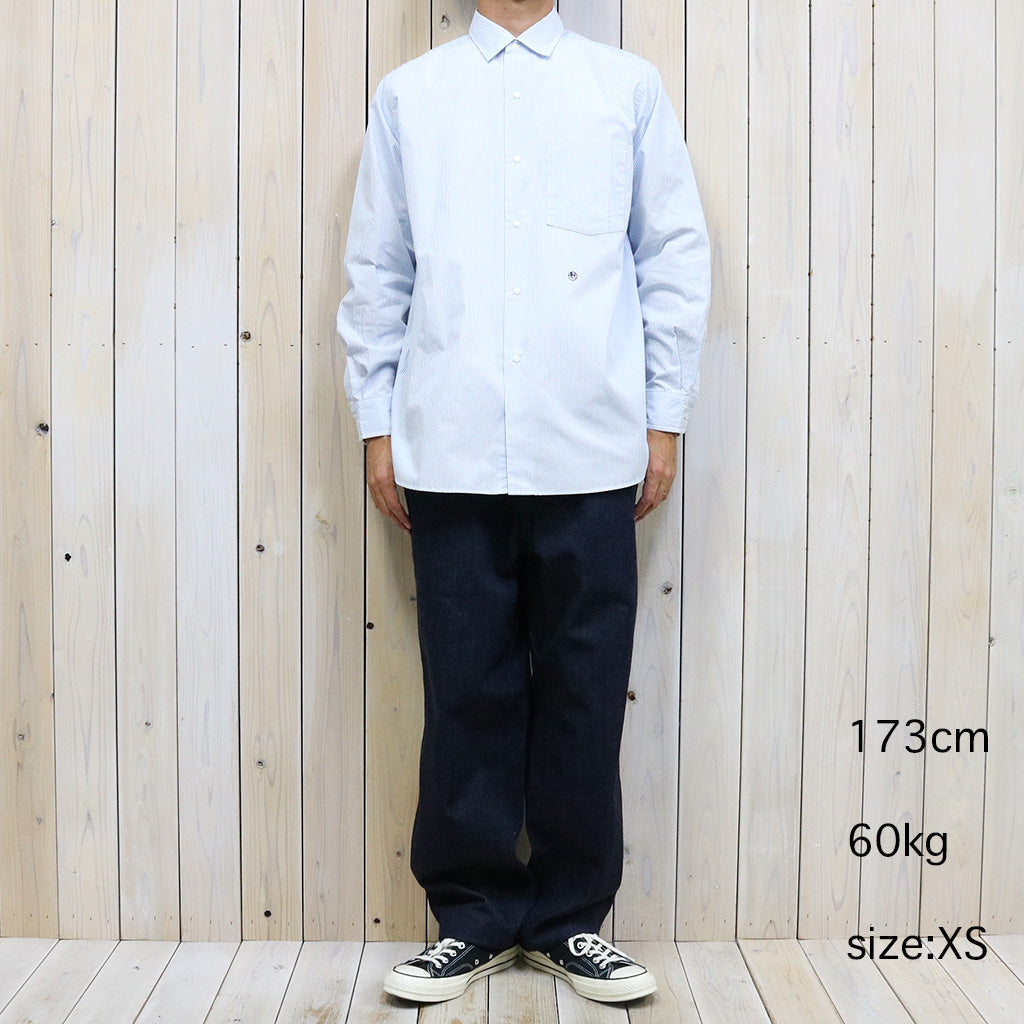 nanamica『Regular Collar Stripe Wind Shirt』(Sax)